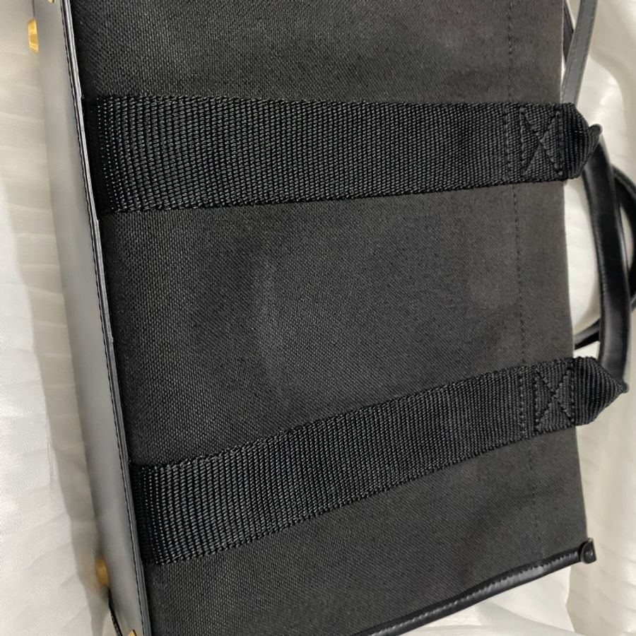 Balenciaga Neo Navy 皮革边饰印花有机棉帆布小号手提包-1