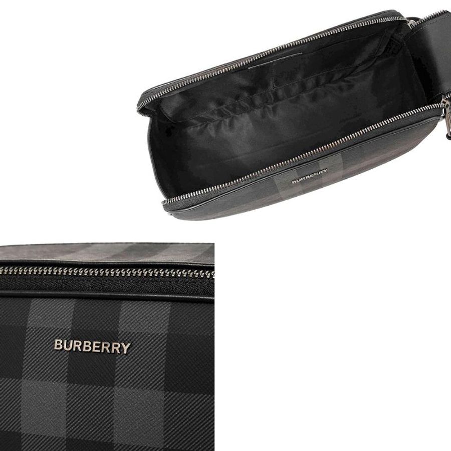 【門市全新現貨】BURBERRY 格紋雙拉鍊手拿包收納袋手提袋-2