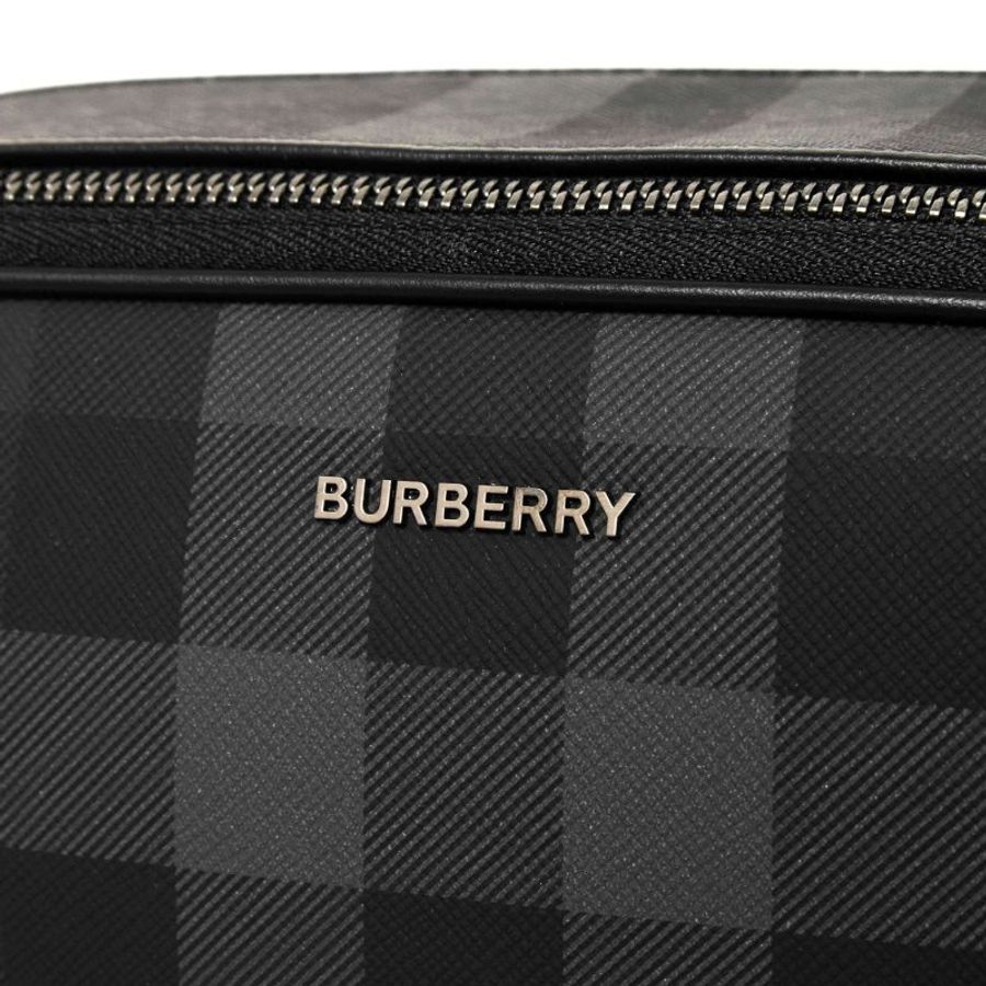 【門市全新現貨】BURBERRY 格紋雙拉鍊手拿包收納袋手提袋-5