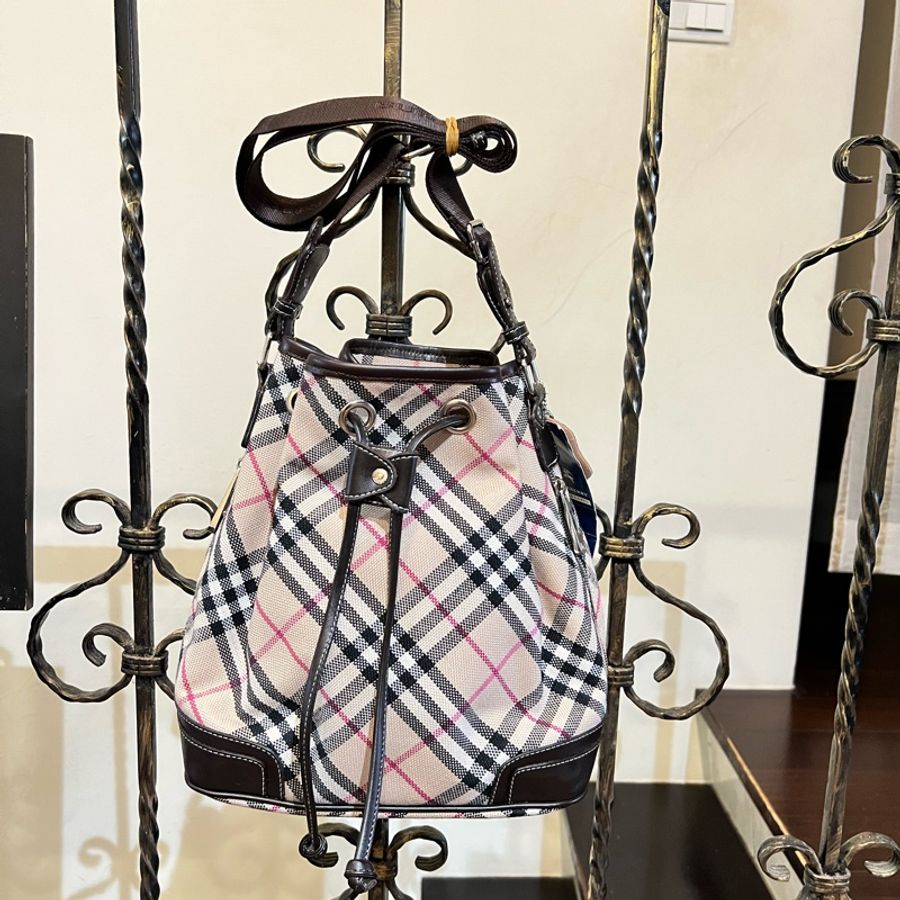 BURBERRY 巴寶利 BLUE LABEL 格紋 水桶包 手提包 肩背包 時尚精品包-7