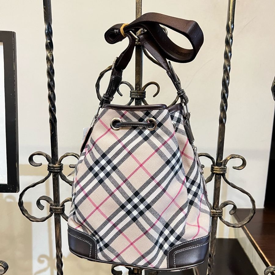 BURBERRY 巴寶利 BLUE LABEL 格紋 水桶包 手提包 肩背包 時尚精品包-9