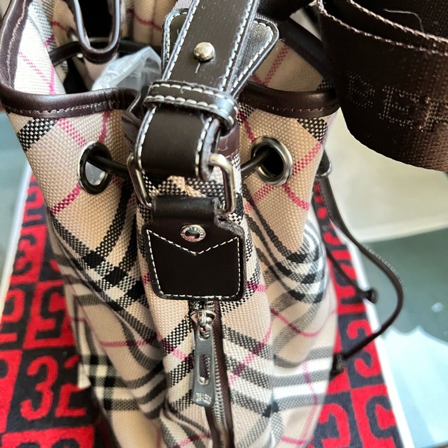 BURBERRY 巴寶利 BLUE LABEL 格紋 水桶包 手提包 肩背包 時尚精品包-25