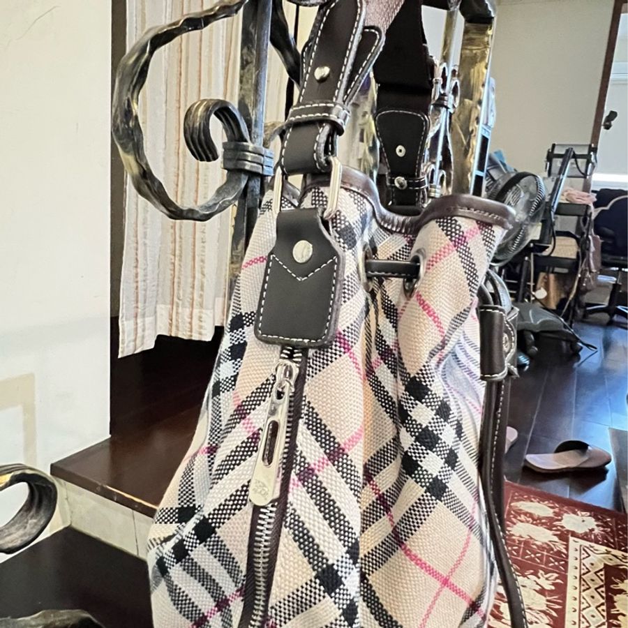 BURBERRY 巴寶利 BLUE LABEL 格紋 水桶包 手提包 肩背包 時尚精品包-28