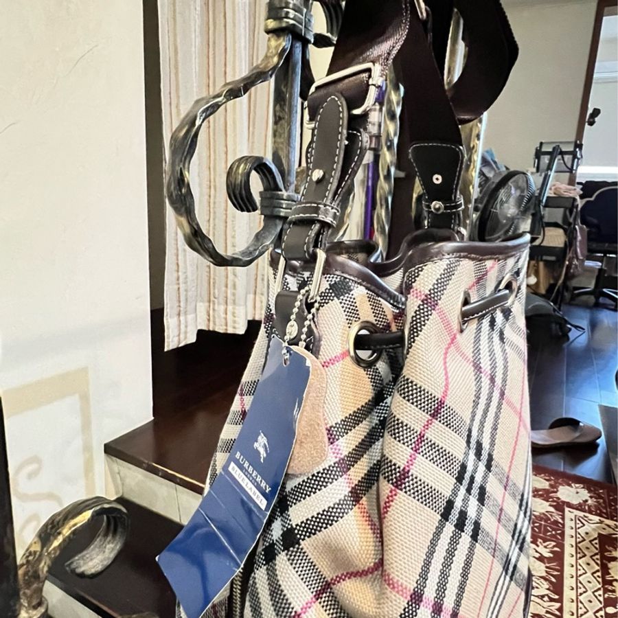 BURBERRY 巴寶利 BLUE LABEL 格紋 水桶包 手提包 肩背包 時尚精品包-29