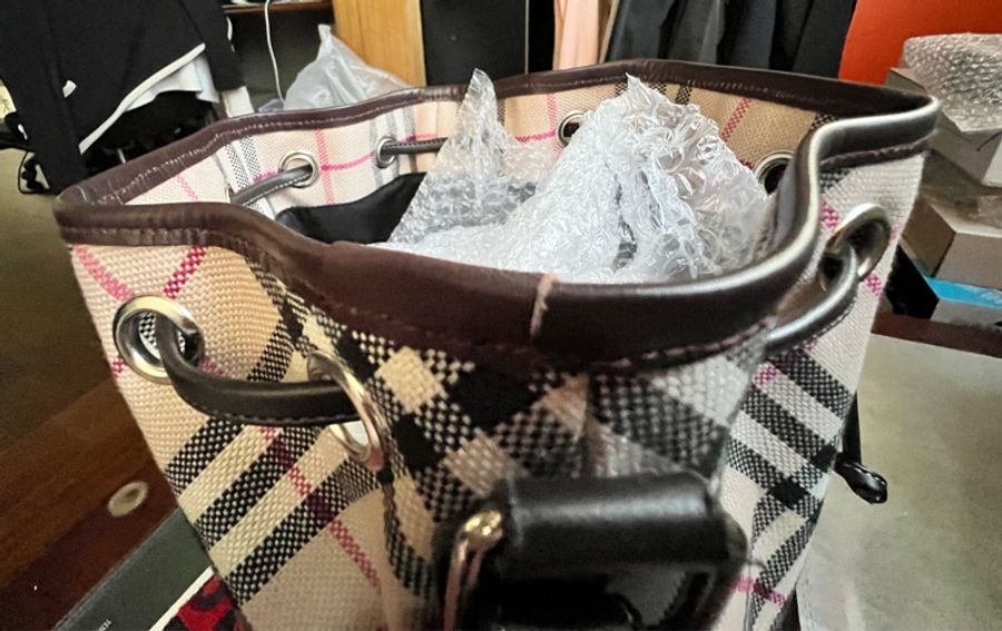 BURBERRY 巴寶利 BLUE LABEL 格紋 水桶包 手提包 肩背包 時尚精品包-36