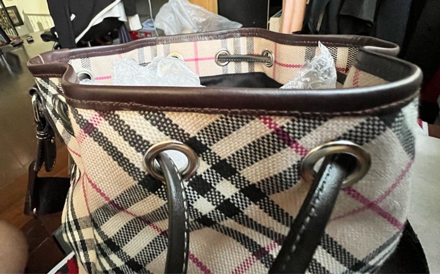 BURBERRY 巴寶利 BLUE LABEL 格紋 水桶包 手提包 肩背包 時尚精品包-37