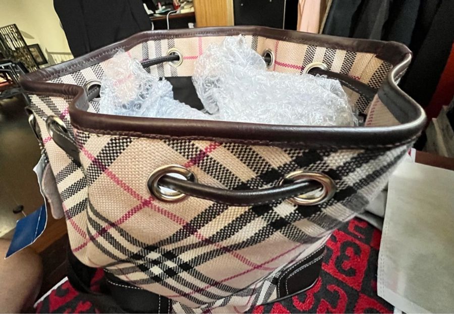 BURBERRY 巴寶利 BLUE LABEL 格紋 水桶包 手提包 肩背包 時尚精品包-39
