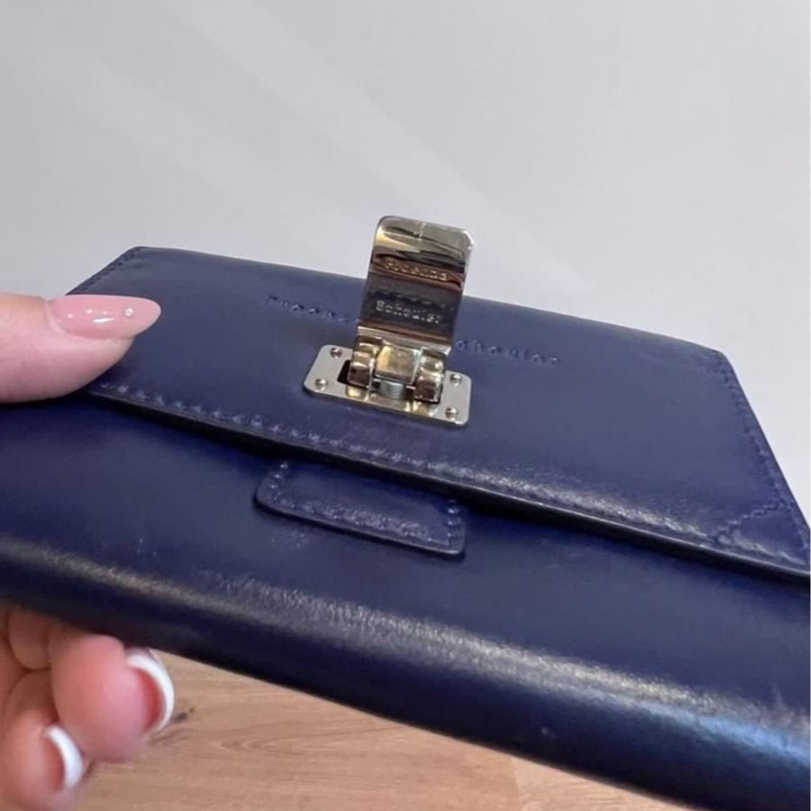 Proenza Schouler PS1 深藍 皮夾 短夾 卡夾 皮包 錢包-1