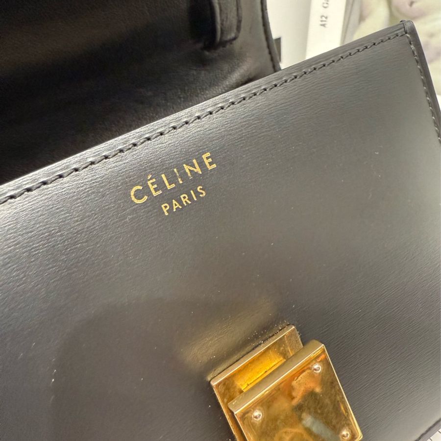 🌟CELINE 思琳|Classic BOX mini 黑復古金 黑金豆腐包🌟-9