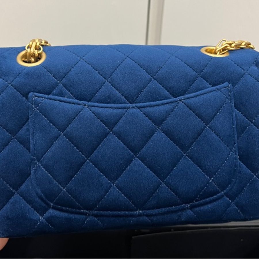 Chanel 絕美藍絲絨2.55 mini reissue-10