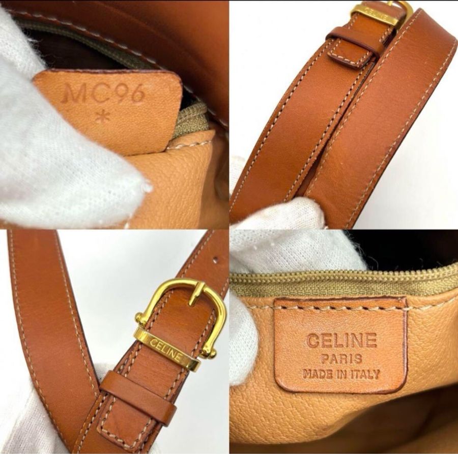 絕版中古CELINE Triomphe啡花薯條袋-4