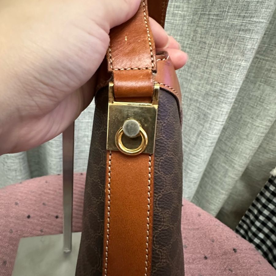 絕版中古CELINE Triomphe啡花薯條袋-17
