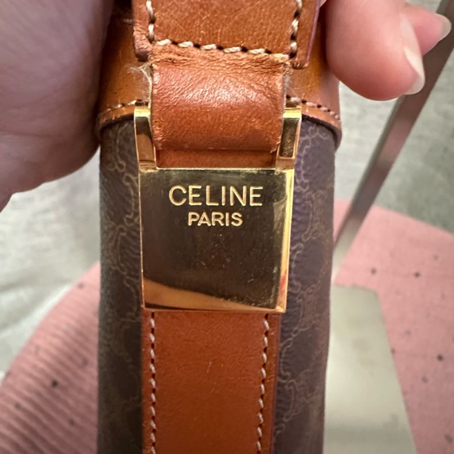 絕版中古CELINE Triomphe啡花薯條袋-18