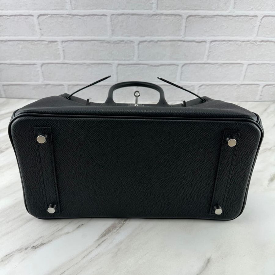 Hermès Birkin 30 Epsom 稀有內縫 Noir 黑色銀釦 柏金包-11