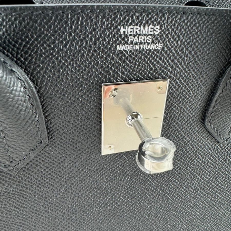 Hermès Birkin 30 Epsom 稀有內縫 Noir 黑色銀釦 柏金包-13