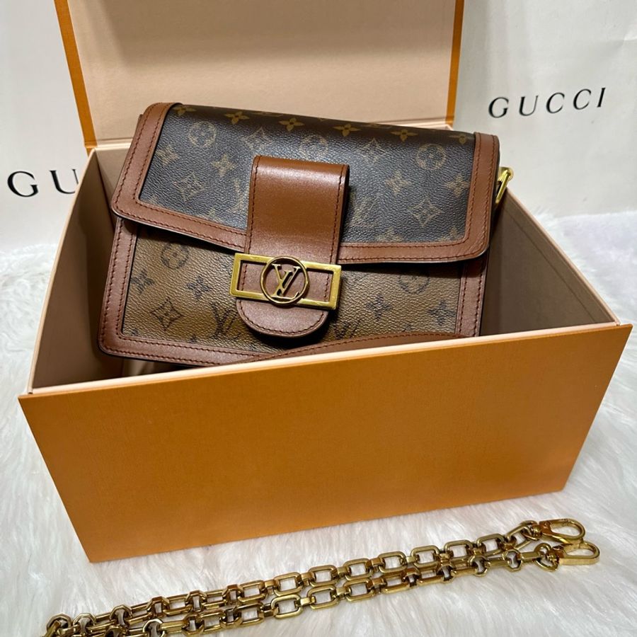 LV 達芙妮 Dauphine MM肩背包 晶片款 中款 購證-0