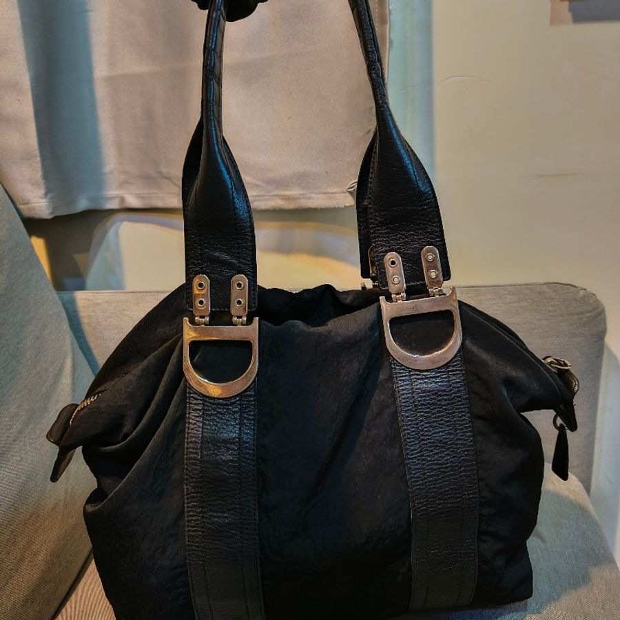 ㊣✨Christian Dior✨迪奧 CD 黑色 金屬 托特包 手拿包 通勤包 媽媽包/二手包/保證正品🌳二手樹屋🌳-2