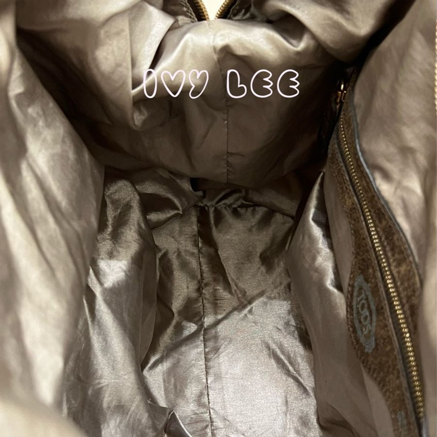 Tod's 咖啡尼龍搭配皮革飾邊 手提包 托特包 肩背包 二手精品-5