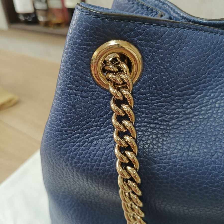 Gucci 雙G LOGO 流蘇雙鍊手提/肩背兩用包-13