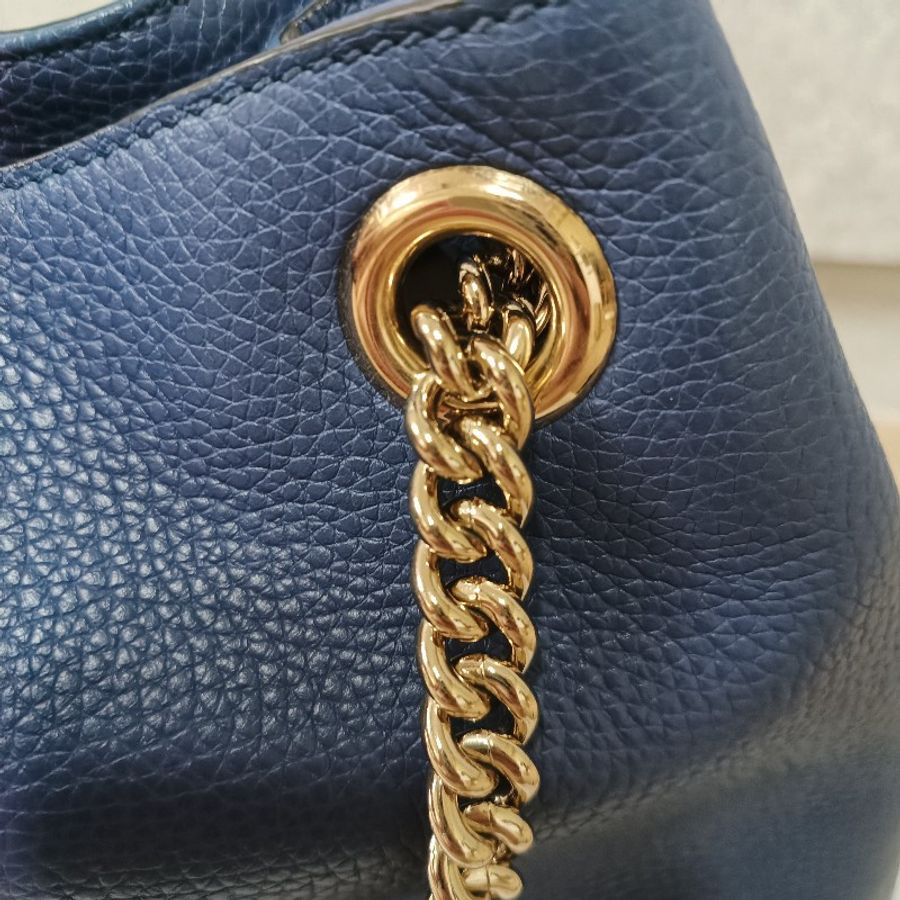 Gucci 雙G LOGO 流蘇雙鍊手提/肩背兩用包-14