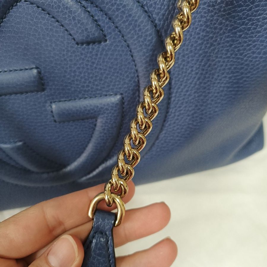 Gucci 雙G LOGO 流蘇雙鍊手提/肩背兩用包-15