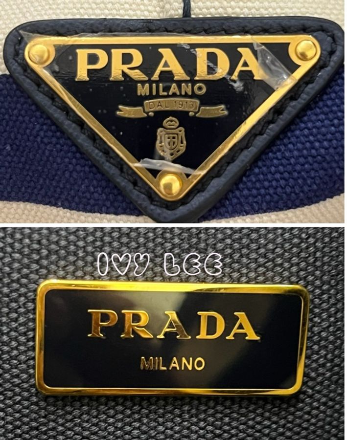PRADA(缺貨中、勿下單)CANAPA 托特包帆布邊 藍色 白色 肩背包 斜背包 手提包 二手精品-23