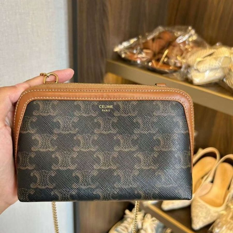 Celine 鍊條貝殼包 可以放手機 細節私訊詢問-2
