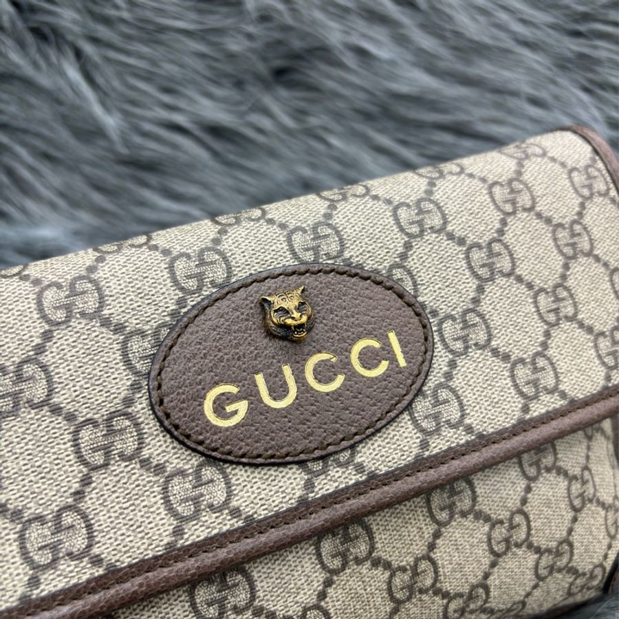 GUCCI 493930 字紋 綠紅綠 虎頭包 斜背包 相機包 手拿包 腰包 胸口包 霹靂包-14