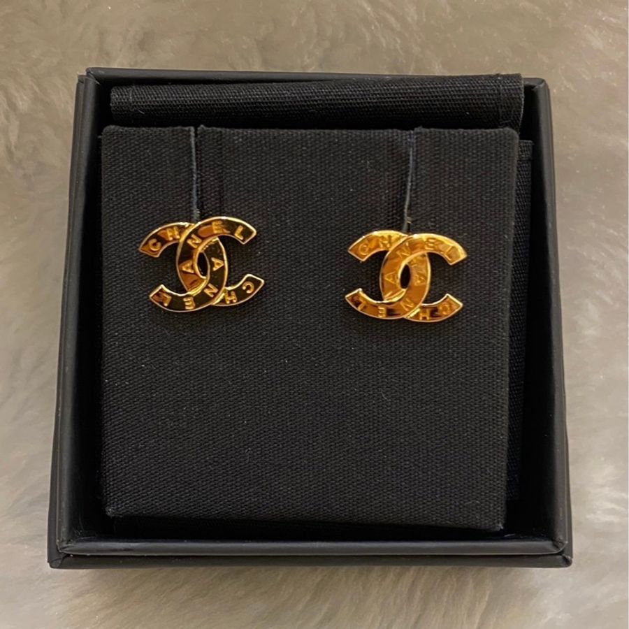 全新|Chanel經典雙C金耳環-1