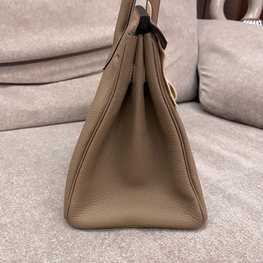 Hermes 鉑金包 30cm 馬爾法米色 銀扣-4