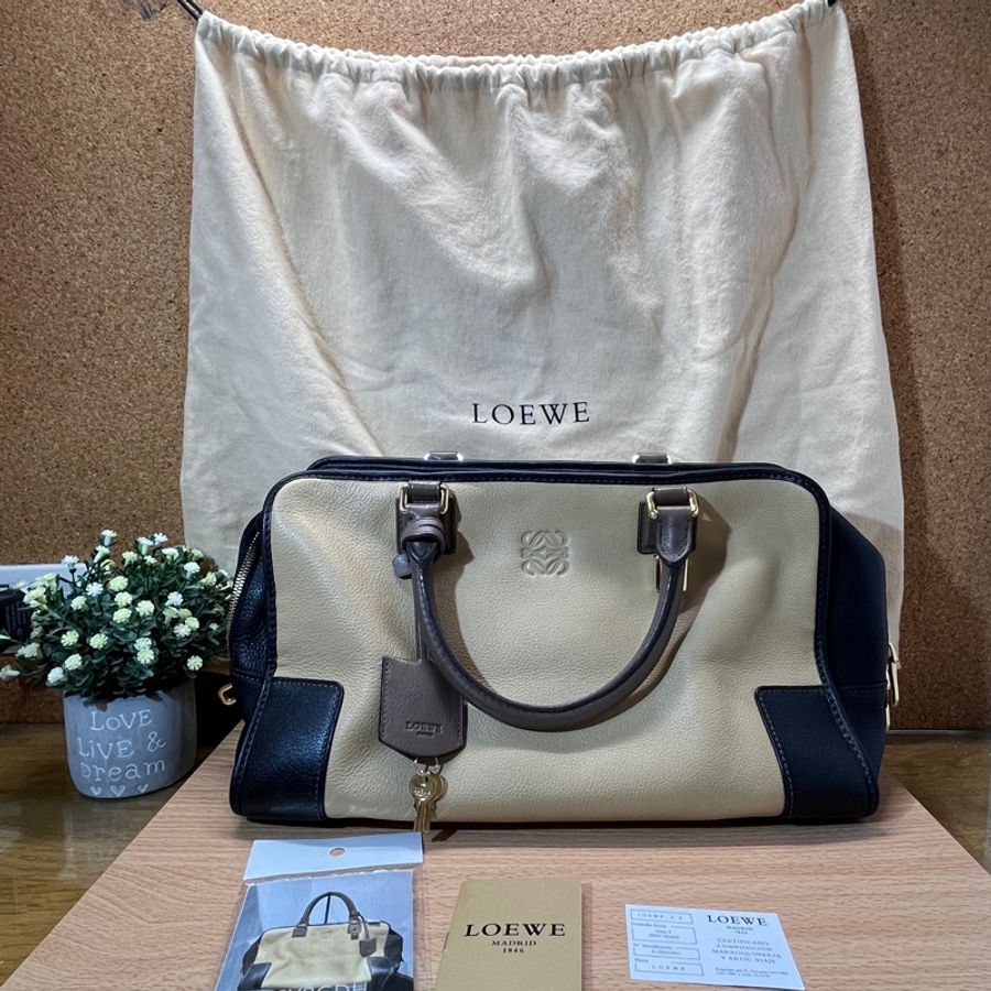 Loewe Amazona 36全皮經典熊貓配色|外牛皮內羊皮-0