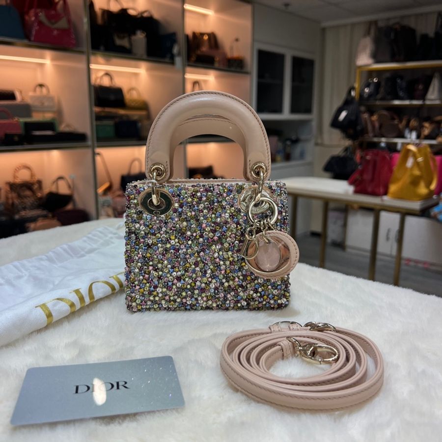 Dior micro lady Dior 迪奧 迷你 限量 刺繡戴妃 X960-0