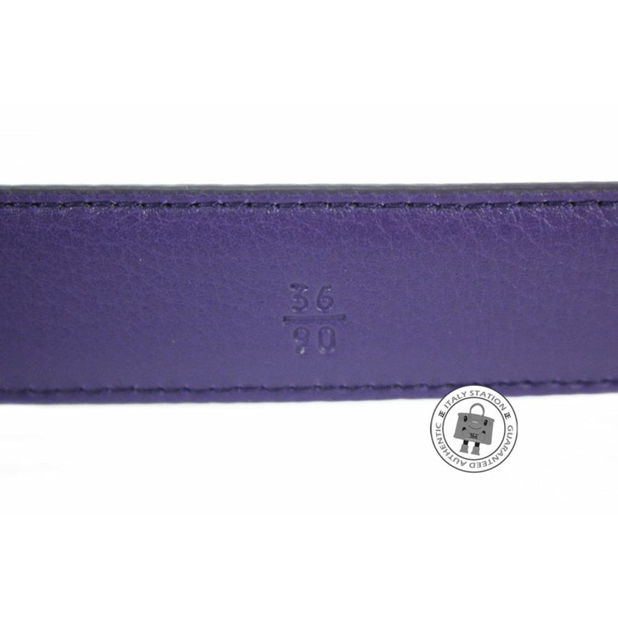 Prada 1C5718 053 Saffiano Cinture Fibbia Oro 2.5 CM Viola / F0030 Calfskin 90 CM Belts Ghw-2