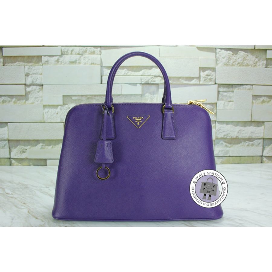 Prada BL0812 Nzv Saffiano TO Handle Bag Viola / F0030 Calfskin Tote Bag Ghw-0