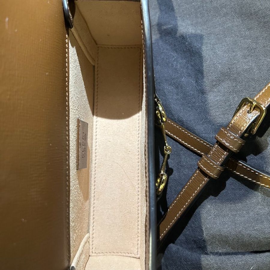 9.5新 Gucci Horsebit 1955 mini bag 馬銜扣 699296 經典1955馬銜釦迷你手機包側肩包 使用約幾個月-2