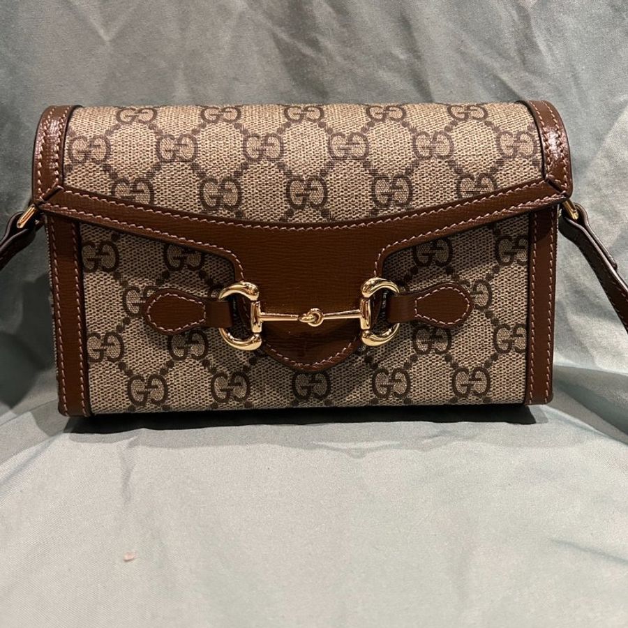 9.5新 Gucci Horsebit 1955 mini bag 馬銜扣 699296 經典1955馬銜釦迷你手機包側肩包 使用約幾個月-5