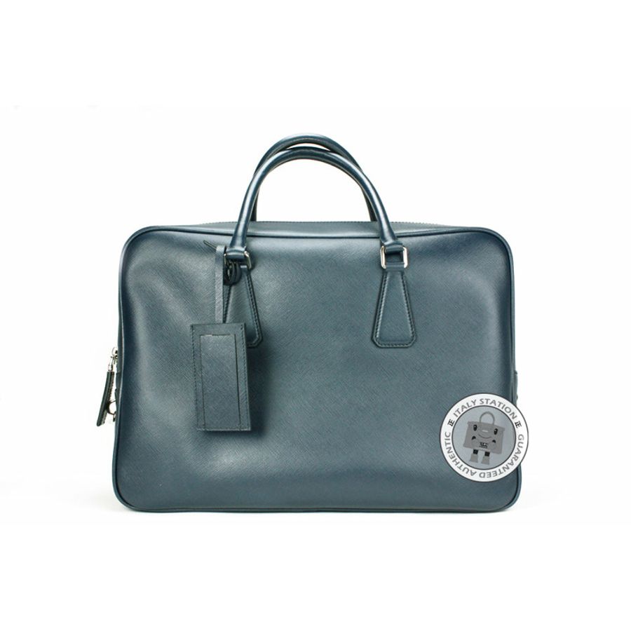 Prada VS0088 9Z2 Saffiano Travel Borsa DA Viaggio Baltico / F0216 Calfskin Briefcases Shw-1