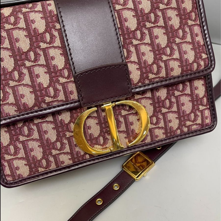 Dior老花酒紅色蒙田Montaigne 30 單肩斜挎包-2