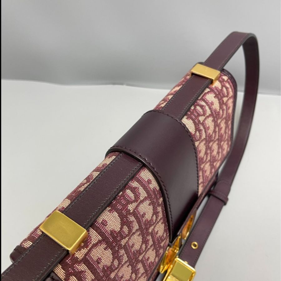 Dior老花酒紅色蒙田Montaigne 30 單肩斜挎包-3