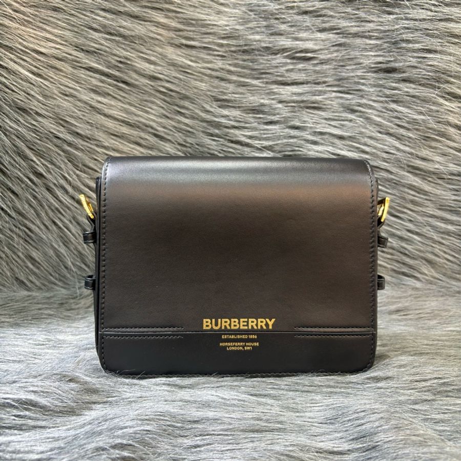 BURBERRY GRACE 黑色牛皮 肩背包斜背包手拿包相機包格蕾絲包-1