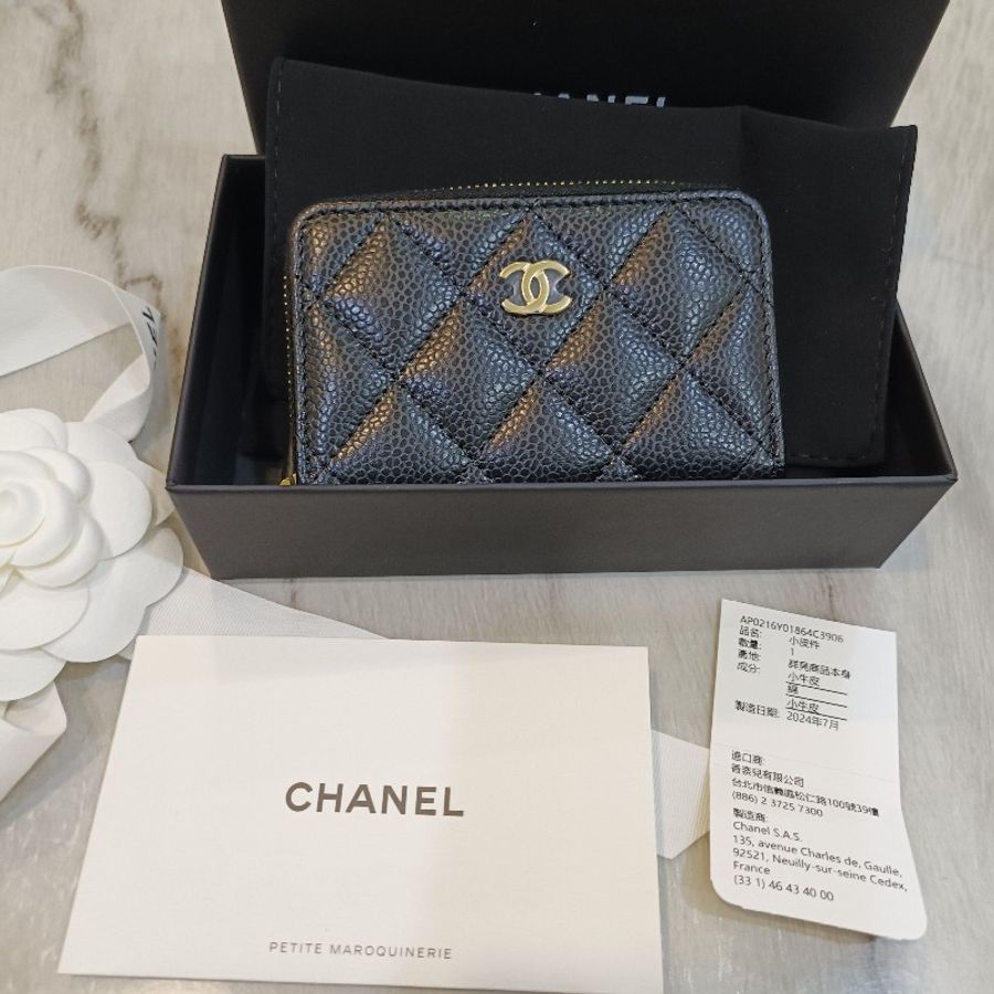 Chanel 經典黑金ㄇ字拉鍊零錢包-2