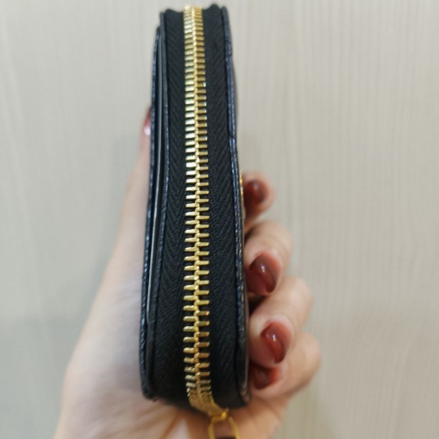 Chanel 經典黑金ㄇ字拉鍊零錢包-5