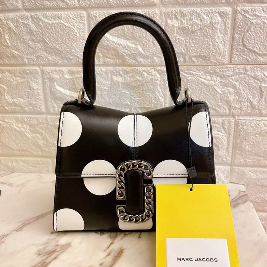 大賠售全新櫃上在售款✨MARC JACOBS 馬克賈伯 ST. MARC 鏈環LOGO草間彌生風格圓點手提/斜背兩用包-2