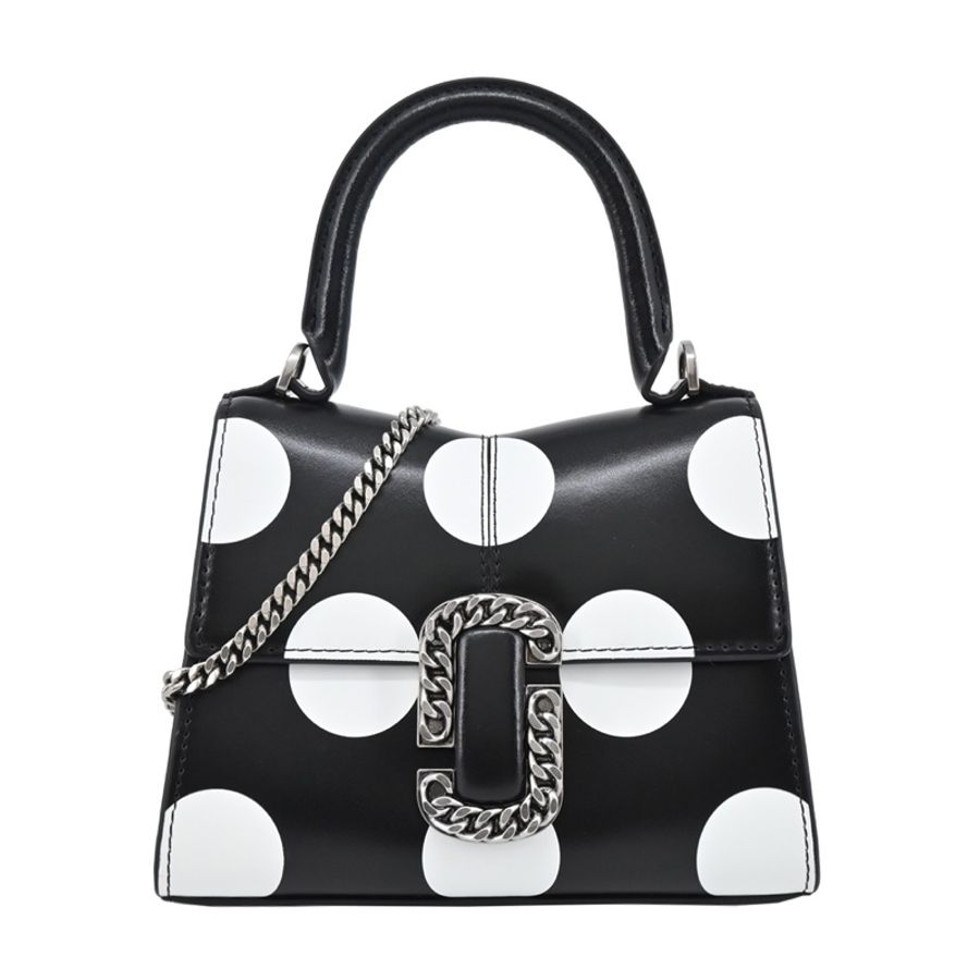 大賠售全新櫃上在售款✨MARC JACOBS 馬克賈伯 ST. MARC 鏈環LOGO草間彌生風格圓點手提/斜背兩用包-7