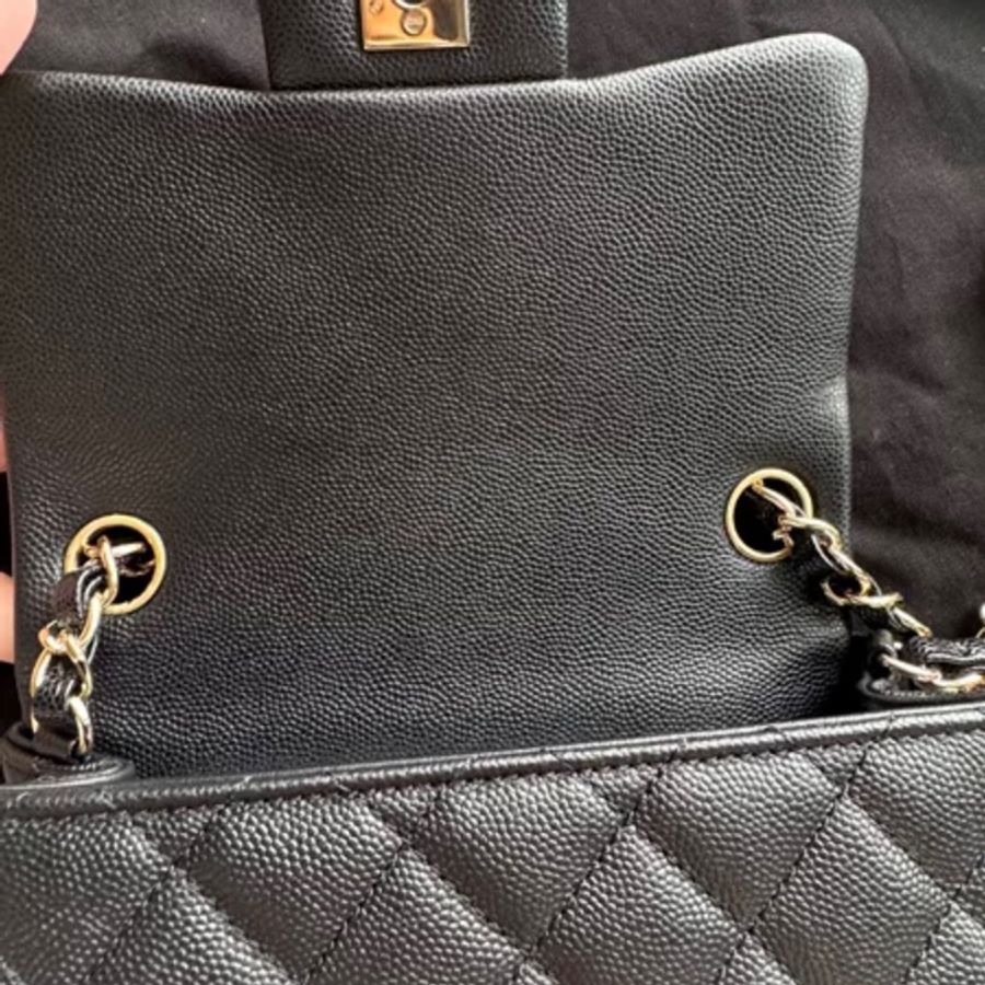Chanel Square Mini Classic Flag full set 方胖子炭灰黑金-6