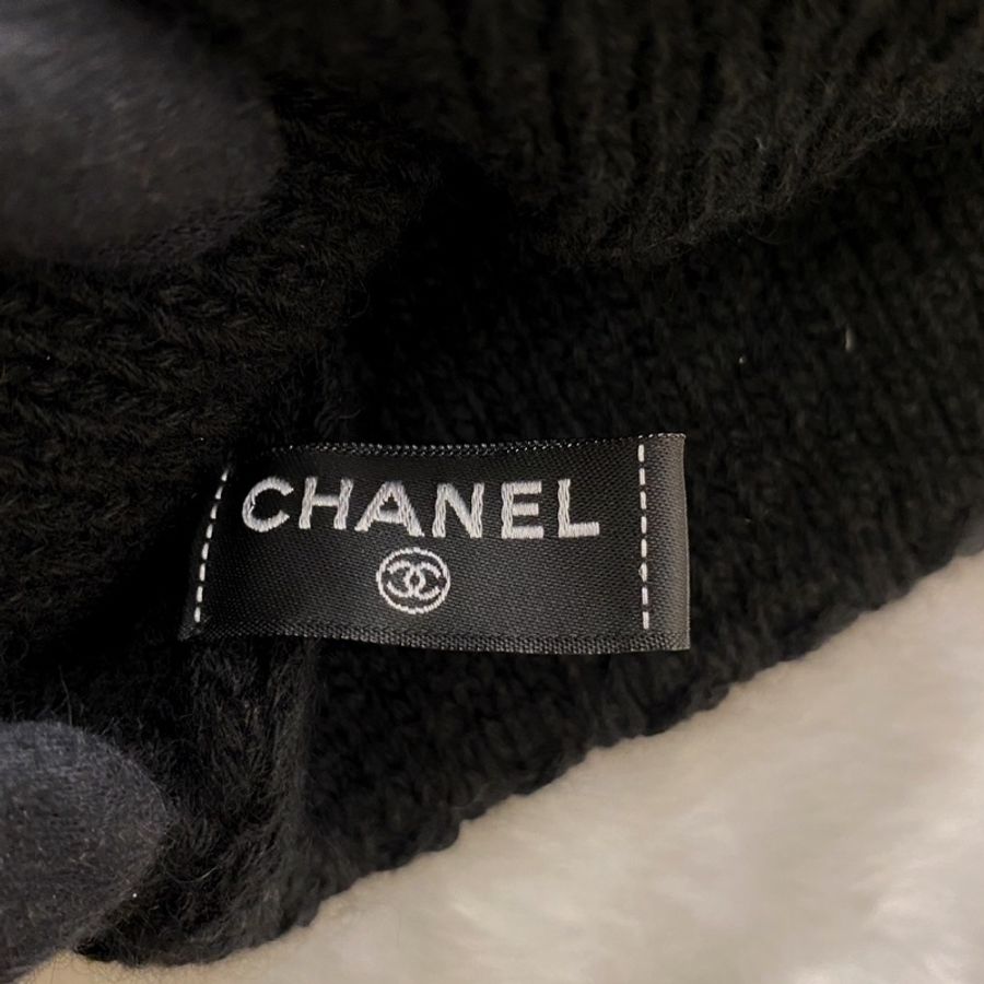 ► 全新 Chanel▪️黑白雙C logo針織毛帽▫️-2