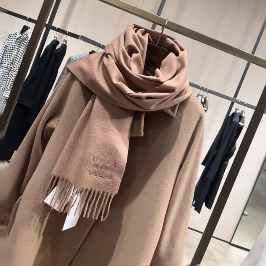 🧧新年特價活動🧧Max Mara 羊絨喀什米爾刺繡圍巾 太妃糖色-2