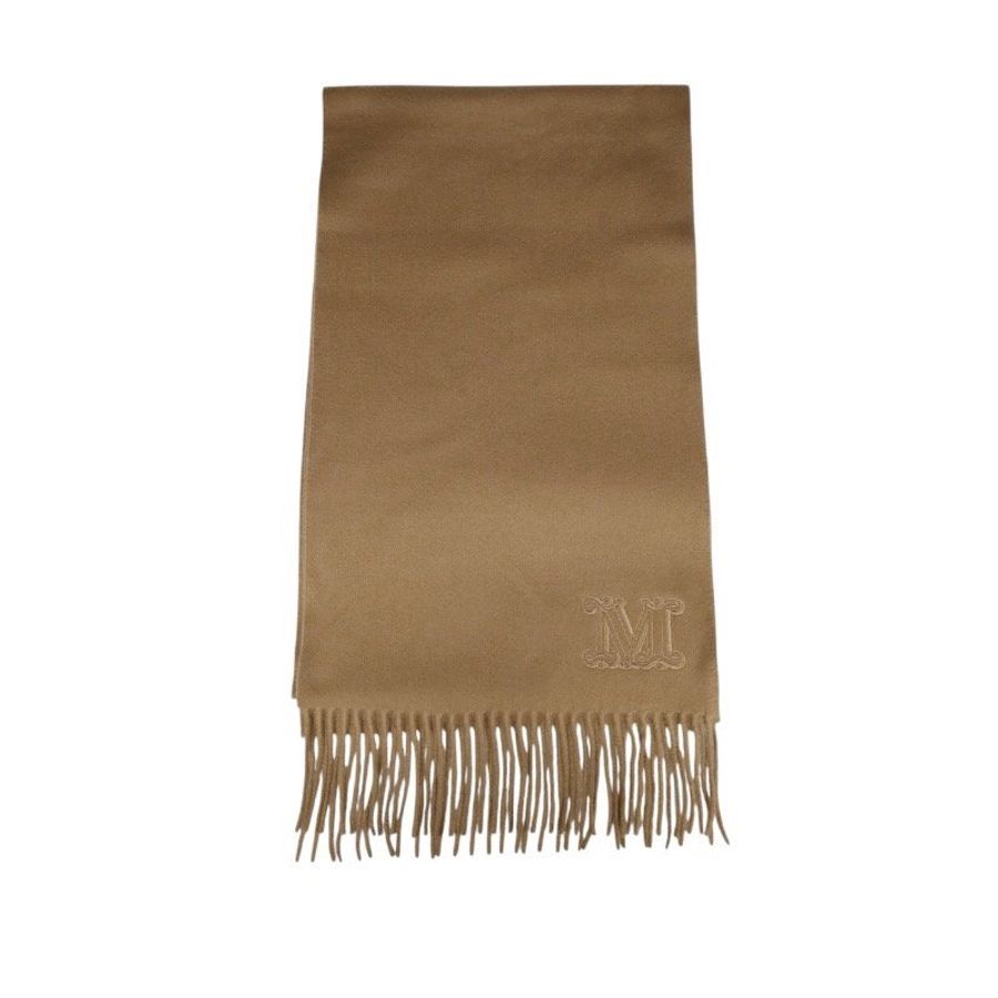 🧧新年特價活動🧧Max Mara 羊絨喀什米爾刺繡圍巾 太妃糖色-3