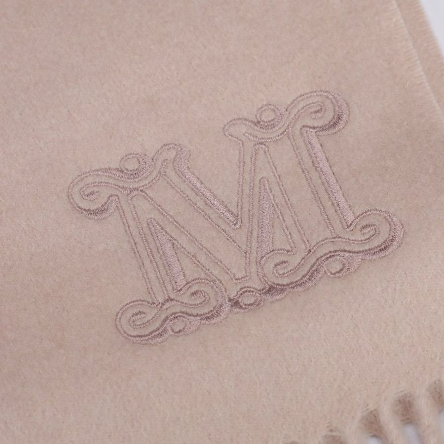 🧧新年特價活動🧧Max Mara 羊絨喀什米爾刺繡圍巾 柔粉色-5