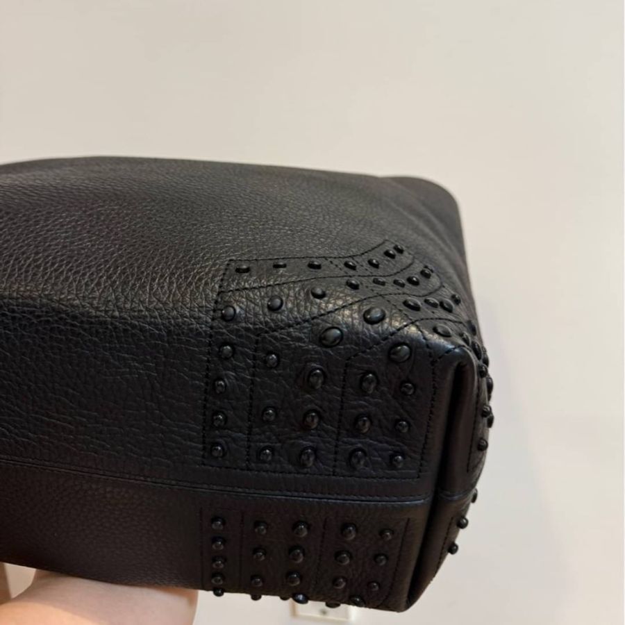 Tod's Wave Bag黑色牛皮豆豆 托特包 肩背包 手提包 購物包 購物袋-5